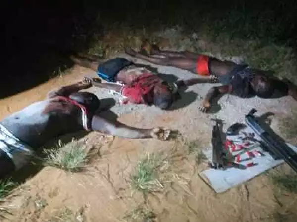 3 Armed Robbers Shot Dead During Gun Battle With Police In Asaba (Photo)